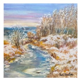 Winter Stream - 6x6 Framed, Oil on Canvas item