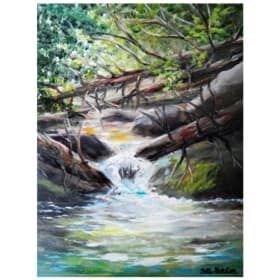 Log Jam - 8x10 Framed, Oil on Canvas item