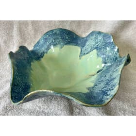 Pottery Bowl - Glazed 10.5" Wide 4" Tall item