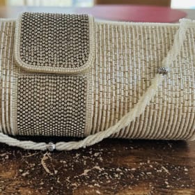 Handmade Pearl White Clutch item