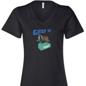 Black 'Giddy Up' SS V-neck item