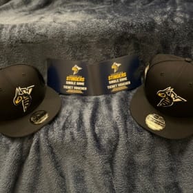 2x hats, 4x Edmonton Stinger game tickets item