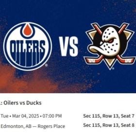 2x Gold Club Oilers Tickets - Oilers VS Duck item
