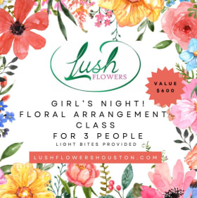 Floral Arrangement Class for 3 at Lush Flowers item