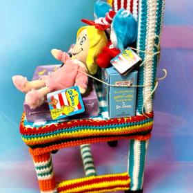 Children’s Reading Chair Dr Seus Crocheted by Joanne item