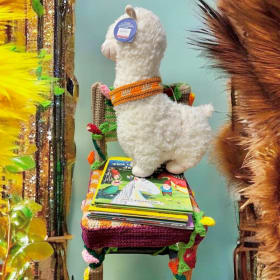 Drama Llama Children’s Reading Chair crocheted by Joanne item