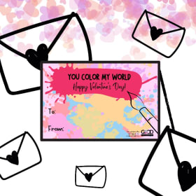 You Color My World Valentine's Card item