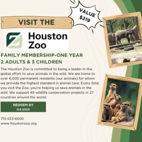 1 Year Family Membership to the Zoo! item