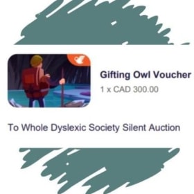 Gifting Owl Voucher for exeriences worldwide item