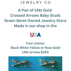 Pair of 14kt Gold SF Crossed Arrows studs (Retails $350) item