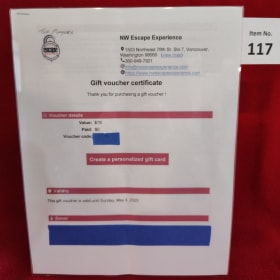 NW Escape Experience - 2 Player Gift Voucher item