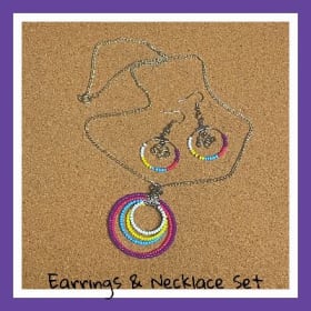 Hand-crafted Czech Rice Beads Necklace and Earrings Set item