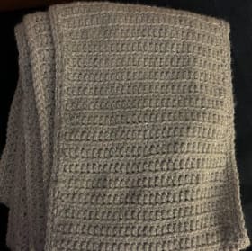 Hand-Knit Gray Scarf item