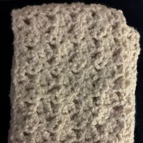 Hand-Knit White Scarf item