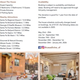 A weekend at Casa Divina, Santa Fe for four item