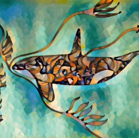 Orca Playing in The Kelp Forest item