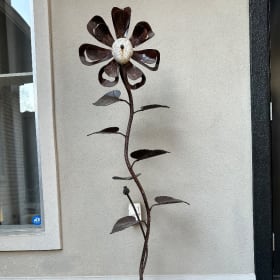 Metal sculpture-One flower by Oak Cliff artist Joe Whitney item