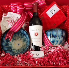 Ceramic Bowls by Christy Quinn, See’s Asstd. Chocolat & Wine item