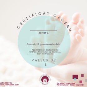 Certificat cadeau 75 $ item