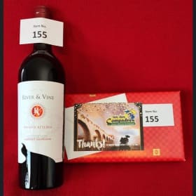 Los Dos Compadres $50 GC, See’s Chocolates & Wine I item