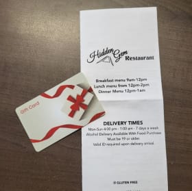 $50 Gift Card for Hidden Gem Restaurant (4 of 4 Available) item