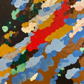 Acrylic on Old Cabinet Door - Colin McGuirk McNeil item