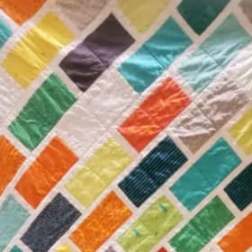 48. Handmade Robot Themed Throw / Lap Quilt item