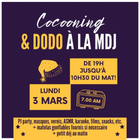 Cocooning & Dodo à la MDJ - 3 mars @19h-10h30 ÉRAB item