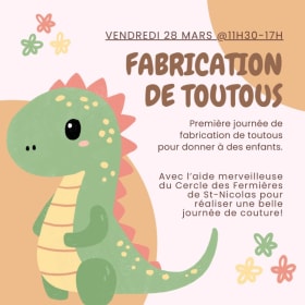 Fabrication de toutous - 28 mars @11h30-17h item