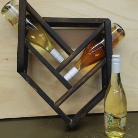 Wine rack w/3 bottles of wine Package 1 item