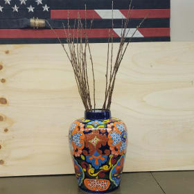 Pottery Vase & Pussy Willow item