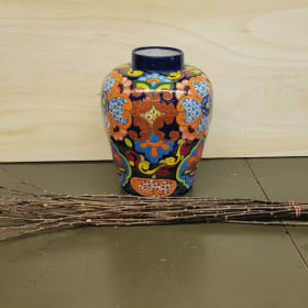 Pottery Vase & Pussy Willow item