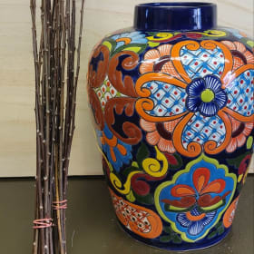 Pottery Vase & Pussy Willow item