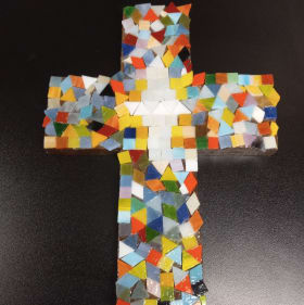 Handcrafted Stained Glass Cross item