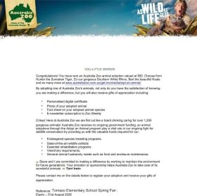 Wild at Heart: Adopt an Animal from Australia Zoo! item