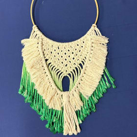 ART THERAPY: #441 - Cream & Green Macrame item