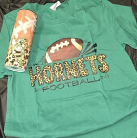 Medium football shirt and tumbler item