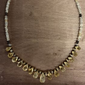 818 - Citrine and Brass Beaded Necklace item