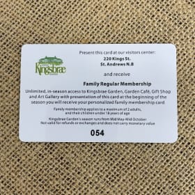 Family Membership Kingsbrae Gardens item