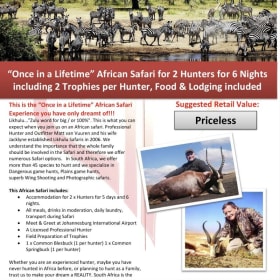 Once in a Lifetime African Safari item
