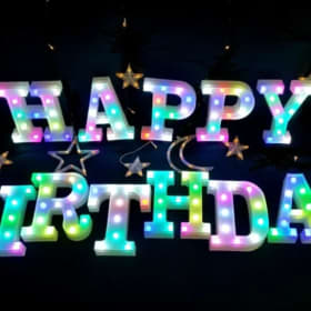 Happy birthday on marquee (sped) item