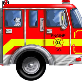 ride to school in a fire truck item