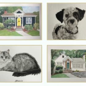 One Custom Pet or House Portrait | Fig and Font item