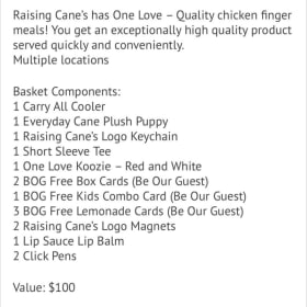 #18 - Raising Canes Gift Basket item