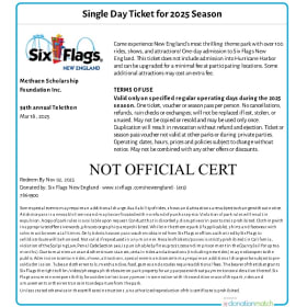 73 Six Flags 2 Single Day Tickets item