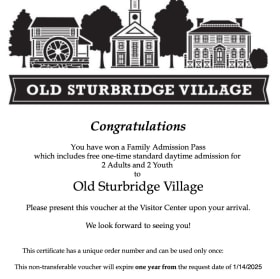 74 Old Sturbridge Village Family Admission Pass item