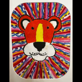 Lion and Pink in Pastels item