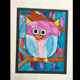 Owl Watercolor in Tertiary Color item