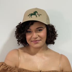 Five-Panel Snapback Hat - Dark Green and Brown item