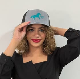 Five-Panel Snapback Hat - Teal Grey and Black item